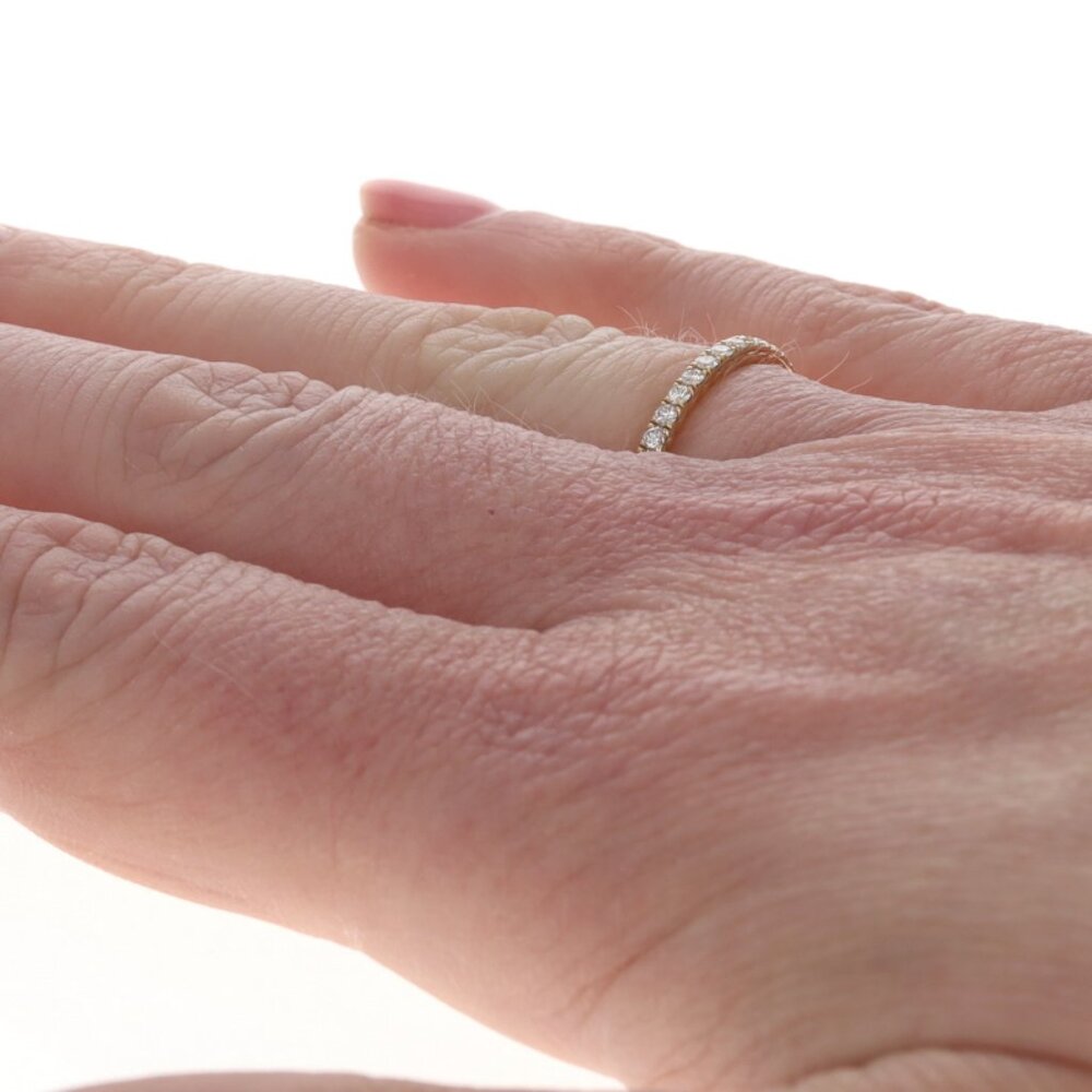 David Yurman Eden Partway Eternity Diamond Wedding Band - Yellow Gold 18k Size 6 - Picture 3 of 6